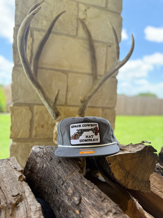 Charcoal/White Rope Hat Revolver Patch