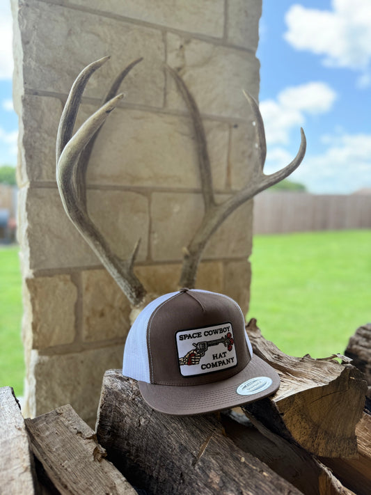 Brown/White Hat Revolver Patch